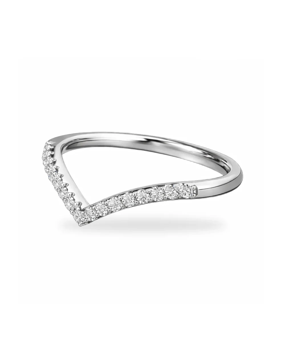 טבעת Wishbone יהלומים בזהב 14K, תמונה 2 מתוך 6