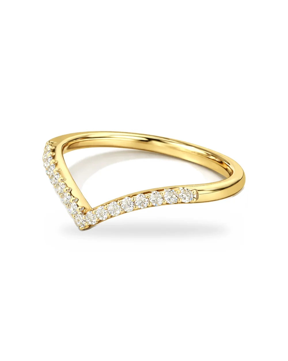 טבעת Wishbone יהלומים בזהב 14K, תמונה 4 מתוך 6
